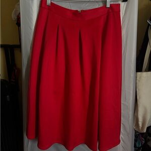 Flared red skirt size 8